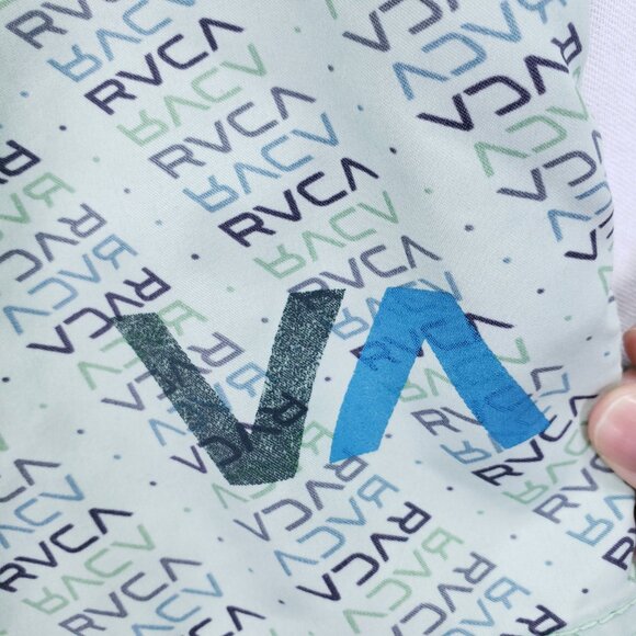 RVCA Artist Network Program Green Logo Pattern Beach Swim Trunks Size 38 - Picture 8 of 16